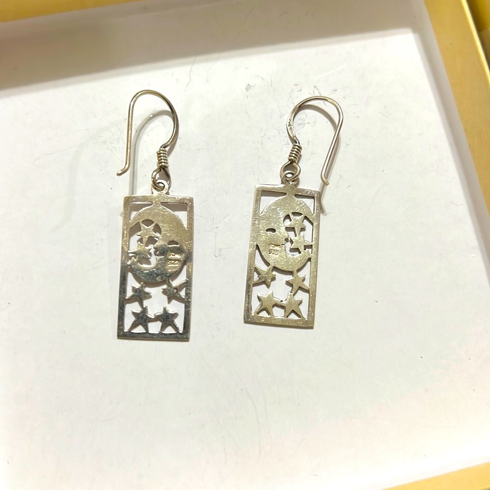 925 moon stars earrings